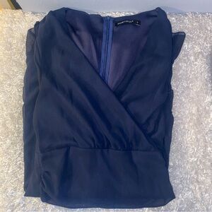 Navy Wrap Top dress